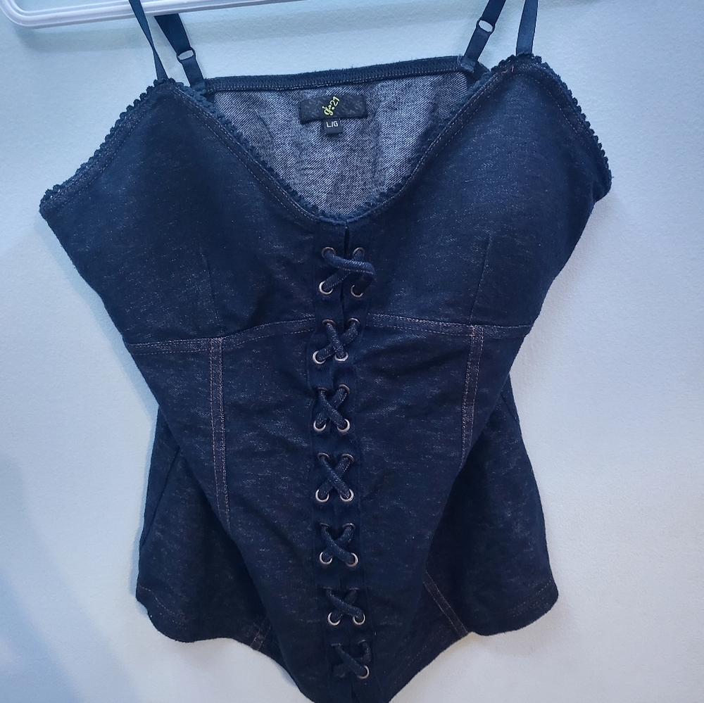Y2k denim cami top